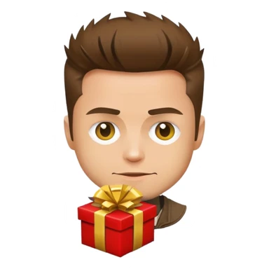 Tyler Durden from Fight Club presenting a gift, emoji style sticker