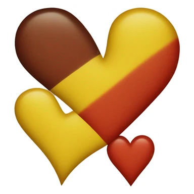 Half heart yellow and half red sticker