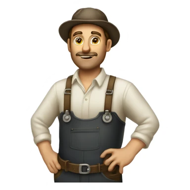 Victorian era worker mechanic man sticker