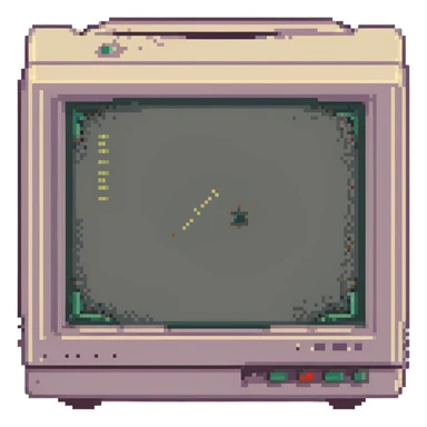 CRT screen cracked with a blinking “404” sticker