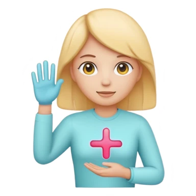 Smart health assistant emoji logo, human silhouette + pulse line, simple vector, soft colors sticker