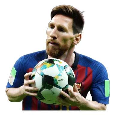Lionel messi kissing the world cup sticker