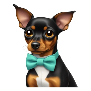 Min pin wearing a top hot and bow tie  sticker