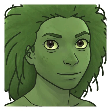 Black girl with long Afro hair and  freckles  sticker