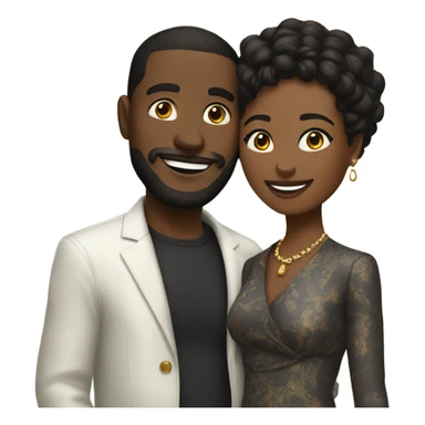 happy couple with stylish vibes sticker