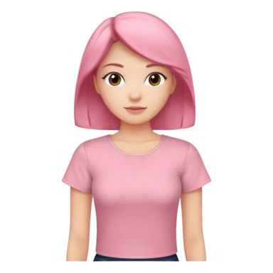 Rose-pink women’s top with short sleeves, soft fabric, gentle lighting, isolated on plain background. Complete plain, no textures. sticker