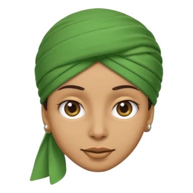 emoji face with a green turban, neutral expression sticker