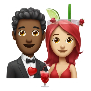 cocktail, man and woman in love sticker