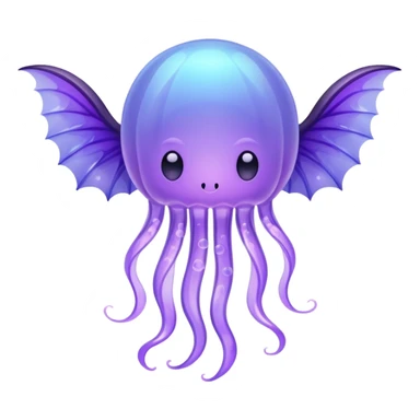 dreamy pastel jellyfish with purple bat wings sticker