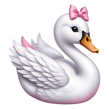 swan wearing a pink bow sticker