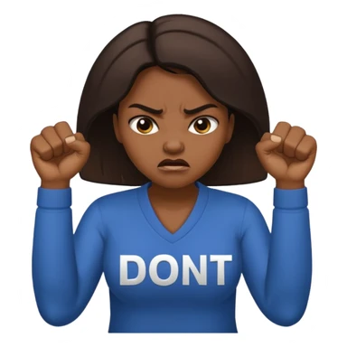 Letters saying “don’t PMO” meaining “don’t piss me off” With an angry lady standing behind the letters with her fingers up  sticker