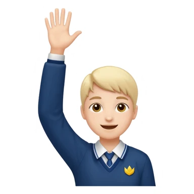 happy school student raising arms sticker