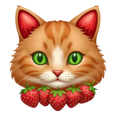 I want a cute cat with strawberries fur sticker