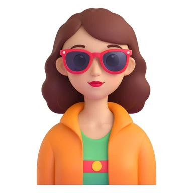 Create a fun and expressive 3D cartoon style memoji of a girl wearing sunglasses, cloning the style of the reference image. Maintain the playful and expressive look typical of memojis. sticker