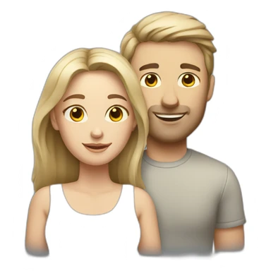 white caucasian couple sticker