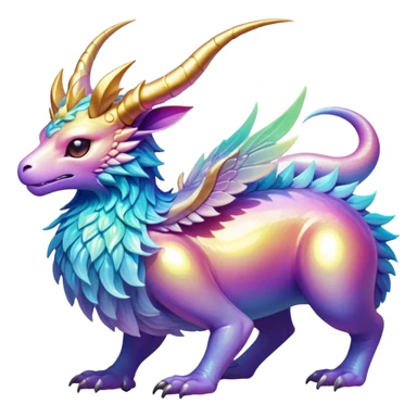 Epic divine legendary complex detailed iridescent gradients aesthetic-Fakémon-creature-scenery sticker