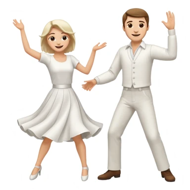 Man and woman dancing white sticker