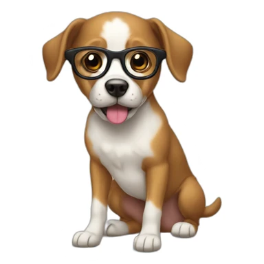 Chien bu avec lunette sticker