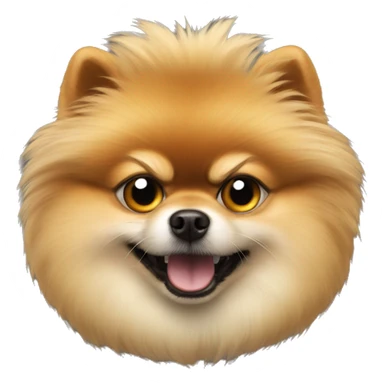 angry pomeranian with one left robotic eye sticker