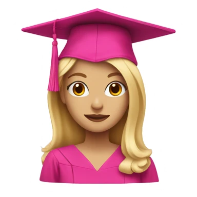 Blonde with a pink graduation cap sticker
