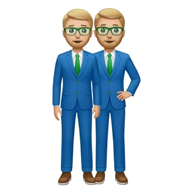 full body White male basketball coach light brown/ blond hair, short beard, green/blue eyes wearing glasses and blue and green suit sticker