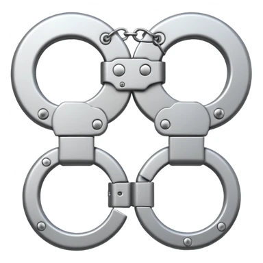 cracking handcuffs with little effects of cracks with 4k minimalistic sticker