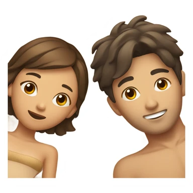 asian girl laying on the beach with brown haired boyfriend  sticker