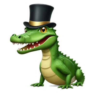 Crocodile with a top hat sticker