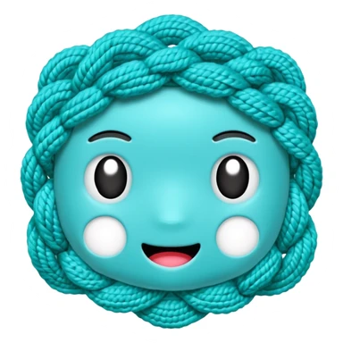 novelo de crochê na cor ciano sticker