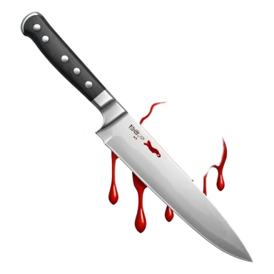 kitchen knide with blood drops in it  sticker