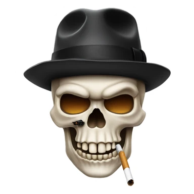 Skull face with cig and mafia hat sticker