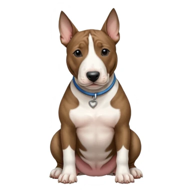 brindle english bull terrier sitting down sticker