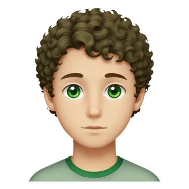 Adolescents beau qui est un peu une racaille avec les cheveux court bouclés et des yeux vert sticker