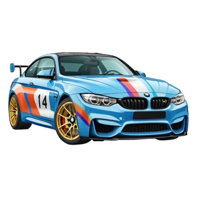 A retro sticker of a BMW M4 competition  sticker