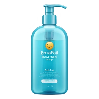 shower gel bottle sleek curved pump or flip-top cap semi-transparent or opaque aqua blue mint green or lavender shiny smooth plastic hint of gel inside no branding bubbles or faces clean 3D soft shadows transparent background emoji scale sticker