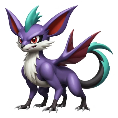 Shiny Noibat-Noivern-Mightyena-Silvally-Fakémon-hybrid-creature (full body)  sticker