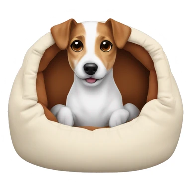 Jackrussell comfy in dog bed sticker