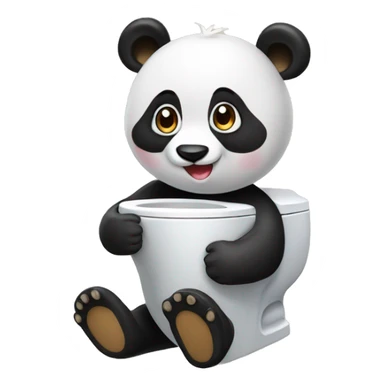 Un Panda sur des WC sourit sticker