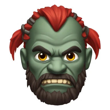 armored orc berserker with red beard & mohican sticker