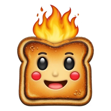 flaming burnt toast sticker