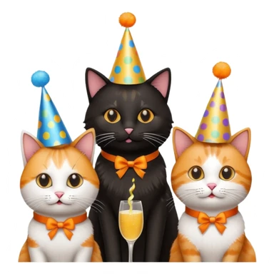 twelve cats at a birthday party sticker