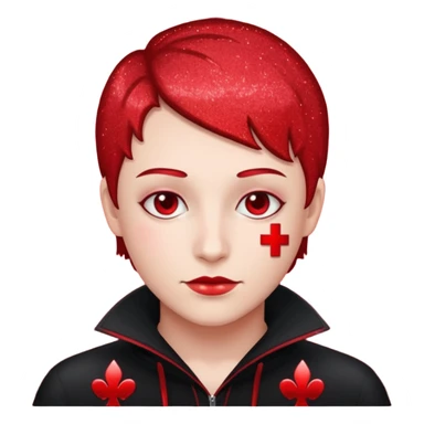 red glitter hacker sticker