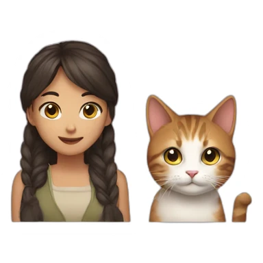mari and cat sticker