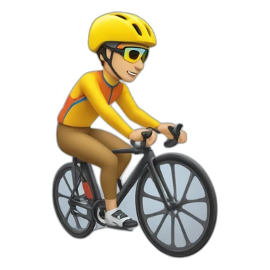 Skieuse à côté d'un cycliste sticker
