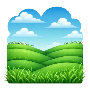 Grass field and blue sky realistically  sticker