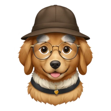 dog with glasses and hat sticker