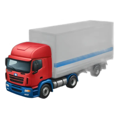 camion transporte logistica rojo azul blanco sticker