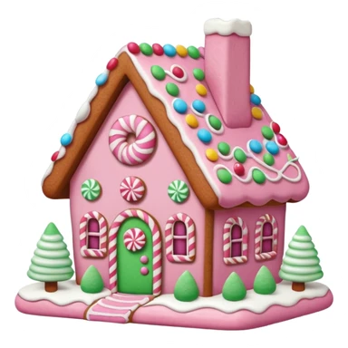 Cute pink gingerbread house sticker