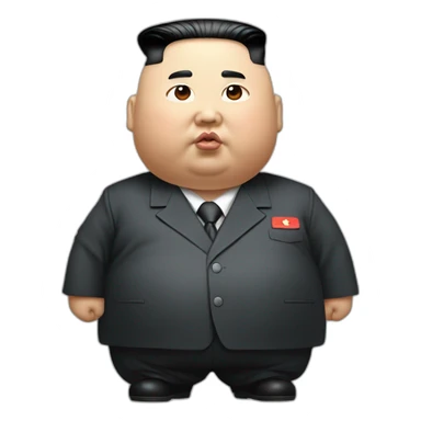 super fat Kim jong un a white tick mark sticker