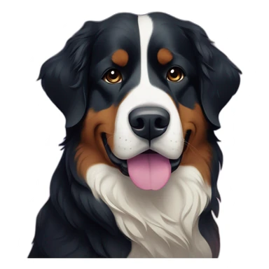bernese mountain dog under aurora sky sticker